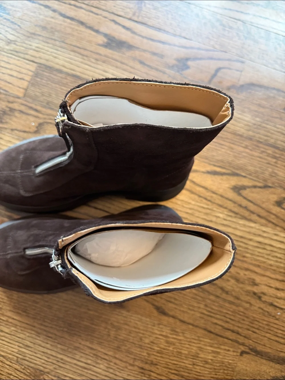 Steve Madden JONES Chocolate Brown Suede Front Zip Ankle Boots Size 7.5 NEW